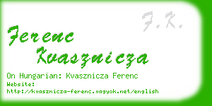 ferenc kvasznicza business card